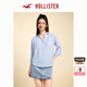 HOLLISTER25春夏新款經(jīng)典小海鷗美式棉質(zhì)條紋襯衫女裝KI340-5028 藍色 XS (160/84A)