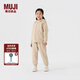 無(wú)印良品（MUJI）大童 內(nèi)側(cè)抓絨 衛(wèi)衣開(kāi)衫 兒童童裝衣服男童女童冬季 CB25CC4A 象牙白色 110cm /56A