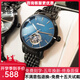 金仕盾（JSDUN）品牌女士手表 全自動(dòng)手表女鏤空機械表簡(jiǎn)約氣質(zhì)防水高檔女表 女神+黑鋼藍面女表