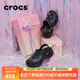 CROCS卡駱馳洞洞鞋泡芙云朵女鞋夏季新款女士增高鞋子高跟鞋涼鞋拖鞋女 云朵/黑色（建議拍小一碼） 37 -38(240mm)