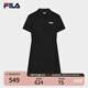 FILA 斐樂(lè )官方女子針織連衣裙時(shí)尚修身POLO領(lǐng)短袖裙子 正黑色-BK M (165) 84A