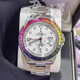 勞力士（ROLEX）【二手99新】勞力士ROLEX男表探險家型系列雙時(shí)區自動(dòng)機械夜光休閑時(shí)尚款二手奢侈品腕表男后鑲鉆 40表徑白盤(pán)彩虹圈后鑲鉆16570