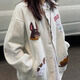 蔚占棒球服小個(gè)子短外套女春秋2025新款女士外套開(kāi)衫休閑風(fēng)寬松衛衣女 復古小狗開(kāi)衫外套 均碼 【建議135斤內】