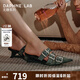 DAPHNE LAB【金靖同款】無(wú)糖金屬扣帶尖頭鞋3D打印高跟鞋巴黎時(shí)裝周秀場(chǎng)同款 復古牛仔色 36