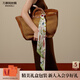 萬事利秋季新品真絲絲巾雙面印花小斜巾三角巾時尚百搭送禮節(jié)日禮物 斜巾-綺夢花間 120×6cm