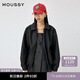 moussy 新品復(fù)古摩登機車風(fēng)做舊皮衣外套女010HA630-6751 020黑色 均碼 00020/F