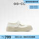 GG-CC【博主推薦】復(fù)古法式真皮瑪麗珍鞋女甜酷厚底jk單鞋G23U3711 米白色 38