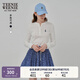 Teenie Weenie小熊女裝長(zhǎng)袖T恤2025秋季新款半開襟溫柔時(shí)尚打底衫 象牙白 M