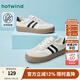 熱風(fēng)（Hotwind）德訓(xùn)鞋男鞋2025年春季新款男士時(shí)尚復(fù)古休閑平底鞋拼色百搭板鞋男 88米黑（預(yù)售9.17發(fā)貨） 40 250mm