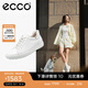 愛步（ECCO）板鞋女鞋 25年牛皮休閑板鞋系帶鞋小白鞋女 柔酷470843 白色/銀色47084361144 36 (225mm)