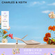 CHARLES&KEITH亮鉆一字帶尖頭高跟穆勒拖鞋七夕禮物送女友CK1-60920353 Cream奶白色 37