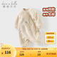 戴維貝拉（DAVE＆BELLA）初生嬰兒衣服毛絨寶寶連體衣幼童爬服哈衣冬裝新款小童包屁衣 米色【現(xiàn)貨】 80cm （建議身高73-80cm）