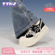 TTKJ2025新款女鞋七夕禮物舒適帆布鞋厚底笑臉星星鞋百搭運(yùn)動(dòng)休閑板鞋