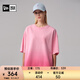 NEW ERA紐亦華畢業(yè)狂歡MLB漸變色T恤男女情侶NY LA印花短袖 14341296-粉色 S