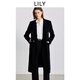 LILY100%澳洲美麗諾羊毛2025冬新款輕量雙面呢毛呢大衣外套女長(cháng)款 510黑 M