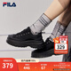 斐樂(lè )（FILA）女鞋帆布鞋LAVA胖胖底厚高底增鞋板鞋帆布鞋休閑鞋 黑-BK 35.5