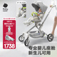 babycare頭等艙推車嬰兒推車輕便高景觀雙向折疊可坐寶寶嬰兒車遛娃神器 【出行組合】時(shí)光銀+護(hù)檔