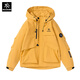 凱樂(lè )石薄荷系列秋季夾克男女款休閑連帽沖鋒衣百搭寬松韓版防風(fēng)防水耐磨外套 亮黃色 L