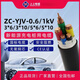 上上 ZRC-YJV電線電纜國標(biāo)純銅線動(dòng)力電纜可定做新能源電動(dòng)車充電樁線 YJV3*6/一米