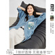 對白文森特·梵高聯(lián)名新復(fù)古回潮寬松牛仔襯衫女24秋新款慵懶休閑上衣 牛仔藍(lán) XL