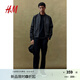 H&M男裝夾克2025秋季新款輕便立領(lǐng)尼龍飛行員拉鏈休閑外套1262261 深灰色 L 175/108