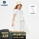 NAVIGARE意大利小帆船兒童裙子夏季新品女童A字半身裙泡泡袖兩件套法式裙 【田園美景】白色 150