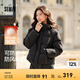 森馬（Semir）輕松羽絨|羽絨服女寬松連帽面包服時尚冬防潑水防風外套百搭 黑色（灰鴨絨）90001 L