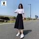 花花公子（PLAYBOY）品牌女裝2025春夏季裙長(cháng)裙a字型新款半身裙秋冬女學(xué)生黑色顯 黑色_[精選優(yōu)品] L _[100-120斤]