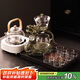 琦軒源祥龍玻璃自動(dòng)茶具套裝家用輕奢高檔茶壺茶杯茶盤(pán)懶人泡茶神器
