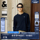 杰克·瓊斯（JACK&JONES）25年男裝秋季長袖t恤男華夫格純色字母刺繡打底衫T恤225302007 E40黑色 M （175）