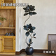 花城水調(diào)黑金剛橡皮樹客廳綠植大盆栽造型室內(nèi)四季好養(yǎng)辦公室陽(yáng)臺(tái)大型綠植 橡皮樹1.7-1.9m+豎紋高水泥盆
