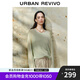 UR2025秋季新款女裝慵懶休閑風(fēng)真兩件寬松針織衫UWH950077 白綠 M