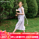 Olrain【七夕】歐芮兒法式紫色連衣裙女夏季新款通勤別致高級(jí)感長(zhǎng)裙 煙紫色 L
