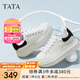 他她（TATA）小白鞋2025夏季新款奶油泡泡厚底女鞋增高松糕鞋板鞋 白/黑 35
