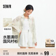 森馬（Semir）長(zhǎng)袖襯衫女中長(zhǎng)款oversize松弛感2025夏水墨滿印襯衣109325105002