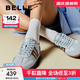 百麗（Belle）張凌赫同款彩虹豆透氣新款德訓鞋女商場(chǎng)款運動(dòng)阿甘鞋B1U1DAM5預售 藍色/棕 37 (235mm)