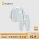 童泰嬰兒內衣套裝純棉春秋季男女寶寶衣服褲子兒童家居上衣長(cháng)褲 藍色 110 cm