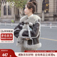 絲柏舍翻領(lǐng)外套2024冬裝新款女裝韓版寬松款長(cháng)袖毛絨拼接皮衣