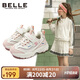 百麗（BeLLE）童鞋兒童運動鞋春秋女童跑步鞋老爹鞋時尚休閑鞋 米粉色34