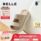 百麗（Belle）質(zhì)感勃肯鞋女夏新商場(chǎng)同款厚底外穿休閑拖D9J1DBT5 杏色 37 (235mm)