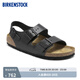 BIRKENSTOCK勃肯德國進口男女款牛皮革舒適軟木Milano系踝涼鞋 男款黑色34191 42