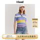 ELAND衣戀POLO衫女基礎(chǔ)款百搭針織短袖舒適毛衣T恤新款 藍色(50)Blue L 170