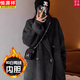 恒源祥灰色感雙面羊絨大衣女秋冬季新款加厚羽絨服內膽羊毛呢子外套 炭灰色90白鴨絨 S