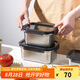 樂扣樂扣（LOCK&LOCK）本色不銹鋼保鮮盒帶飯飯盒密封冰箱廚房收納水果零食餐盒1L