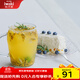 怡萬(wàn)家（iwaki）玻璃水杯把手茶杯馬克杯啤酒杯果汁杯大容量杯子 【泰國進(jìn)口】玻璃把手杯700ml