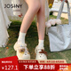 卓詩尼厚底洞洞鞋女新款夏季可愛涼拖一腳蹬運動涼鞋七夕禮物 卡其色 38