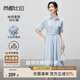 尚都比拉氣質(zhì)翻領(lǐng)一字貼袋襯衫連衣裙女夏款收腰顯瘦直筒裙休閑顯瘦長(zhǎng)裙