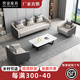 世金家具（shijinjiaju）辦公沙發(fā) 辦公室沙發(fā)簡約現(xiàn)代茶幾組合套裝接待會(huì)客區(qū)多人三人位 深灰+淺灰 3+1+1【進(jìn)口納帕皮】