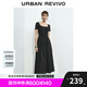 UR2025秋季新款女裝休閑簡(jiǎn)約拼接修身短袖連衣裙UWM750025 黑色 (偏長(cháng)) M