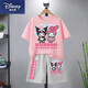 迪士尼（Disney）庫洛米夏裝女童純棉短袖夏季套裝新款兩件套短褲小女孩中大童衣服 E01粉T灰褲 130